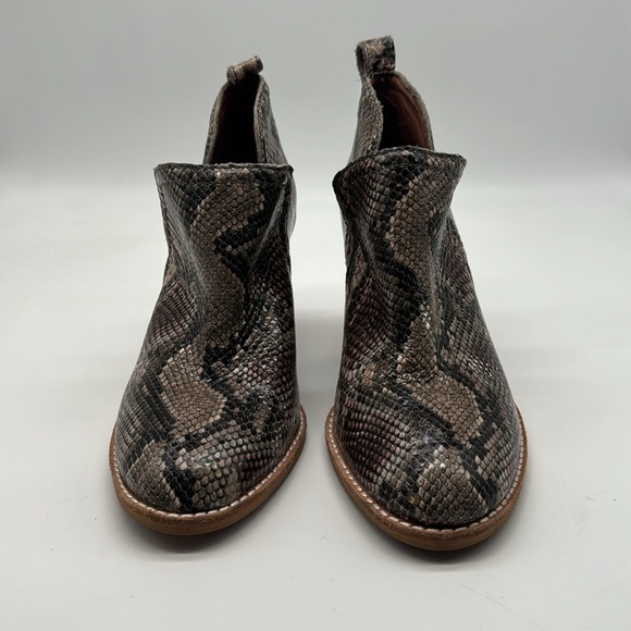 Jeffrey Campbell Python Snake Rosalee Pull On Block Heel Boot Ankle Bootie Shoe - Picture 3 of 16